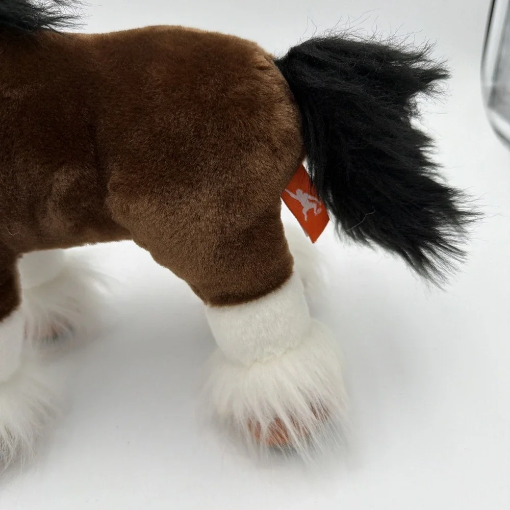 Wild Republic Clydesdale Horse Plush Stuffed‎ Animal Brown White With Black Mane